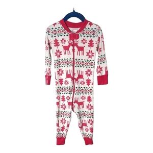 Hanna Andersson Holiday‎ Dear Deer HannaJams™ Sleeper Size 2T Red and Cream